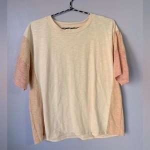 Pink color block T-shirt